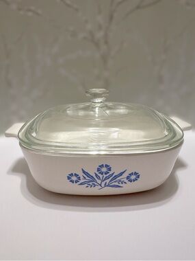 Vintage Mid-Century Modern Corningware Blue Cornflower 1 QT Casserole